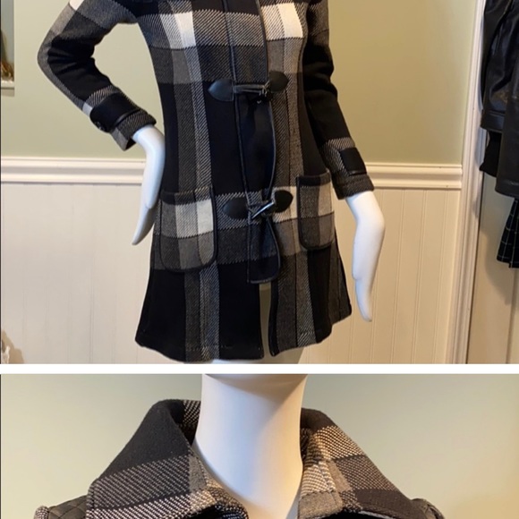 525 America Plaid and Leather Trim Coat - Picture 8 of 8